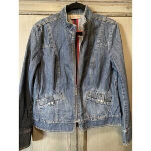 ie Relaxed Denim Jean Basic Women’s Zip Front Cotton Jacket Size M